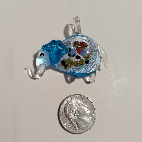 Handcrafted Lampwork Elephant Glass Pendant Bead - Picture 4 of 13